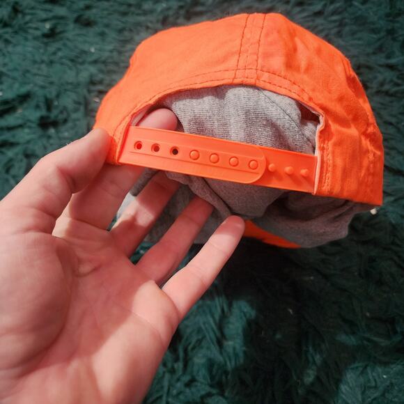 Vintage 90s NASCAR Made in USA Orange Racing Snapback Hat Retro Motorsports Cap - Picture 5 of 7